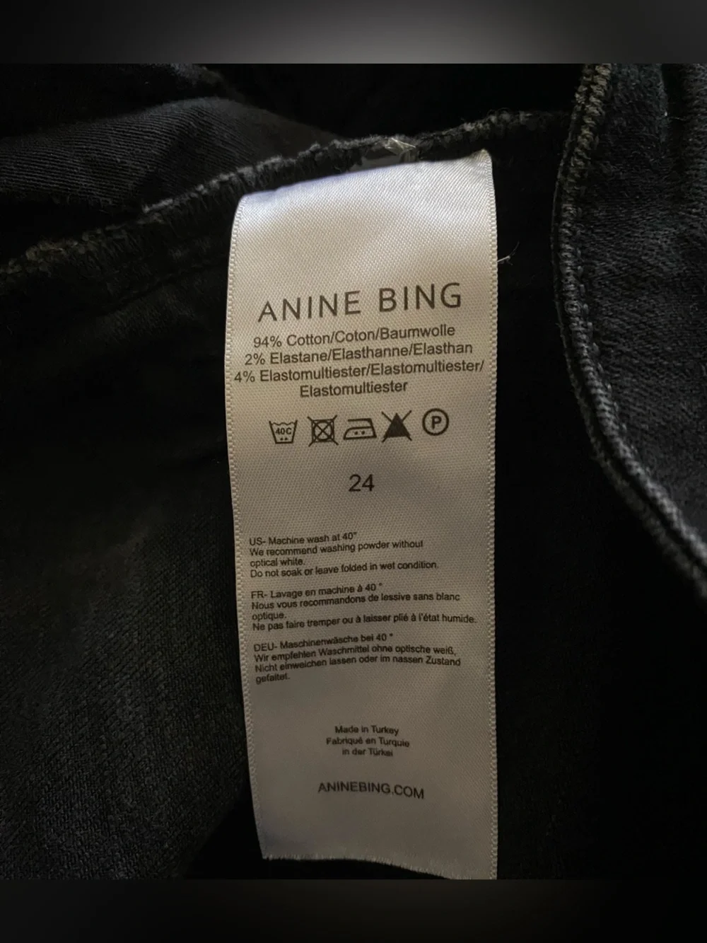 Anine Bing Black High-Rise Denim Jeans 24 - Picture 9 of 10